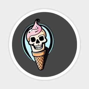 Skeleton skull I scream ice cream Magnet